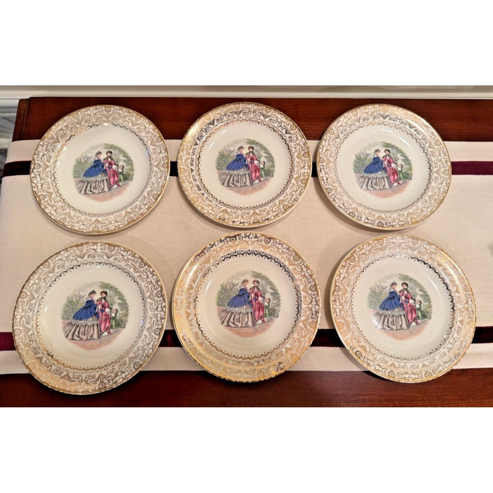 Vintage Imperial by Salem China Service Plate 23 Karat Victorian Made in USA